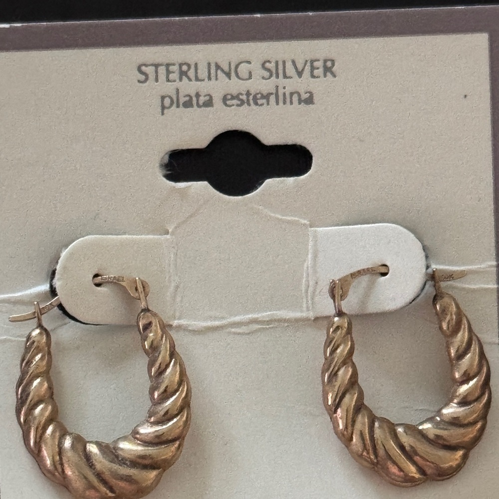 Sterling Silver Twisted Hoop Earrings